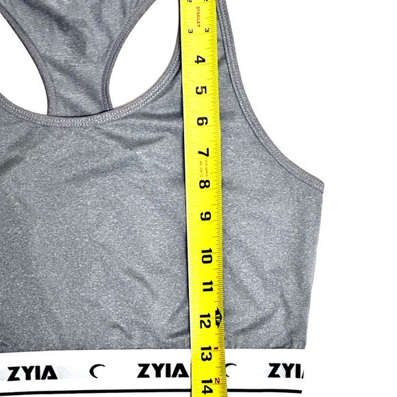 LOT OF 2 Zyia Sports Bras Comfort Racer Back Logo Band Cropped Tank PINK BLK MED - Picture 8 of 9